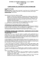 Réunion du Syndicat 03.02.25